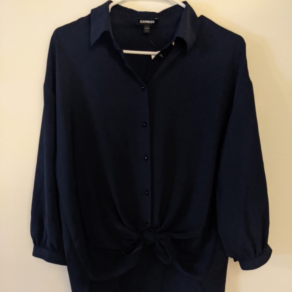 Tie Front Boyfriend Shirt